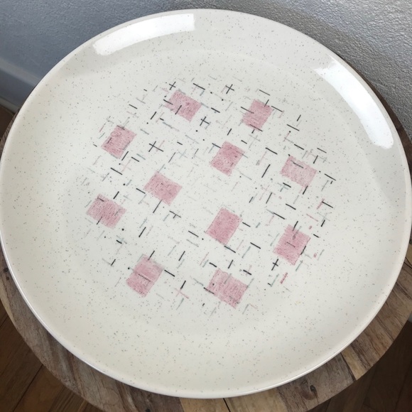 SOLD l 50s MCM Novelty Kitsch Vernon Ware Metlox Tickled Pink Serving Platter - Picture 2 of 15